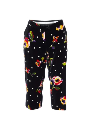 Moschino Cheap & Chic floral-print velvet trousers - Black