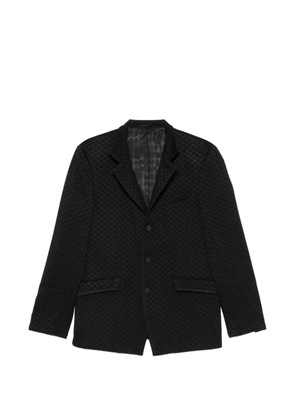Karl Lagerfeld monogram-pattern notched-lapel blazer - Black