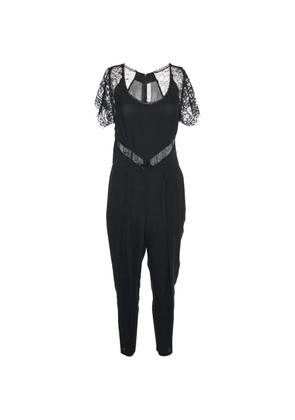 Stella McCartney Pre-Owned lace-trim georgette jumpsuit - Black