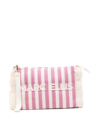 Marc Ellis Buby S. Joan striped fringed clutch bag - Pink