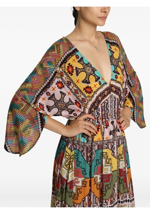 MIAU by Clara Rotescu Bahamas printed V-neck maxi dress - Yellow