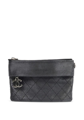 CHANEL Pre-Owned CC diamond-quilted card-holder - Black