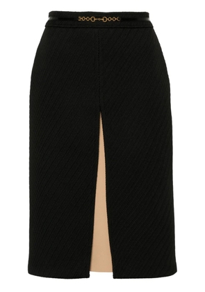Gucci horsebit-chain striped skirt - Black