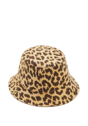 Christian Dior Pre-Owned Oblique leopard-print bucket hat - Neutrals