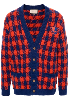 Gucci Interlocking GG gingham wool cardigan - Orange