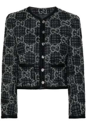 Gucci GG-pattern tweed jacket - Grey