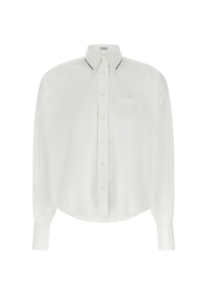 Brunello Cucinelli Monile-trim cropped shirt - White