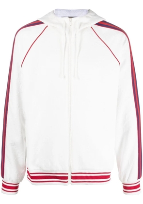 Gucci Web stripe zipped hoodie - White