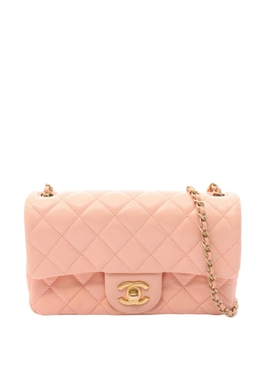 CHANEL Pre-Owned 2021-2026 Mini Rectangular Classic Lambskin Single Flap crossbody bag - Pink