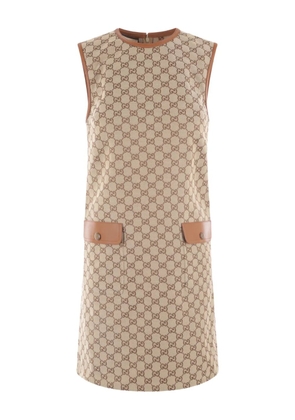 Gucci GG Supreme sleeveless minidress - Brown