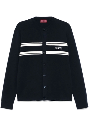 Gucci logo-intarsia cardigan - Blue