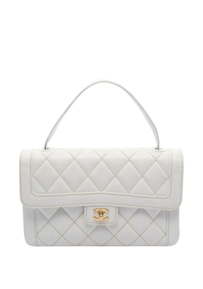 CHANEL Pre-Owned 2004-2005 Mini CC Shiny Aged Calfskin Top Handle Flap handbag - White
