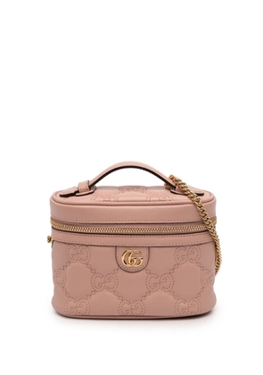 Gucci Pre-Owned 2016-2026 Mini GG Marmont Matelasse Leather Top Handle Vanity Chain Bag satchel - Pink