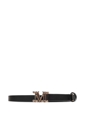 Max Mara logo-plaque leather belt - Black