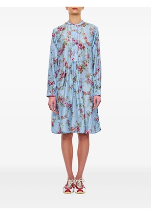 Pero floral-print long-sleeved dress - Blue