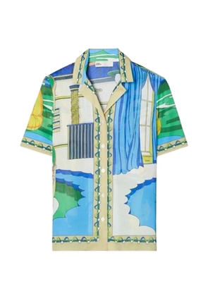 Tory Burch Pool-print cotton shirt - Blue