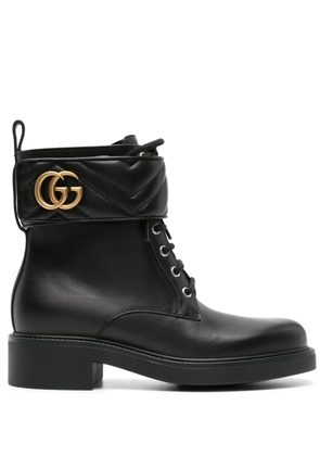 Gucci Double G-plaque combat boots - Black