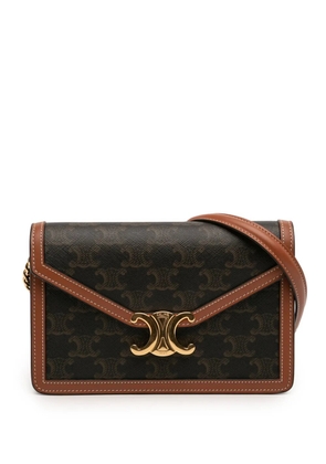 Celine Pre-Owned 2024 Triomphe Coated Canvas Margo Wallet on Chain crossbody bag - Brown