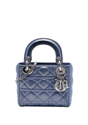 Christian Dior Pre-Owned 2016 Mini Iridescent Lambskin Cannage Lady Dior satchel - Blue