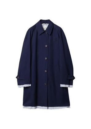 Miu Miu single-breasted poplin coat - Blue
