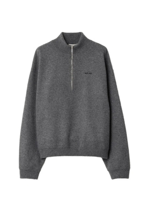 Miu Miu cashmere and jersey zipper sweater - Grey