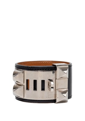 Hermès Pre-Owned 2015 Swift and Palladium Plated Collier de Chien Bracelet S costume bracelet - Black