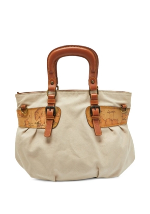 ALVIERO MARTINI 1° CLASSE Geo-print canvas satchel bag - Neutrals