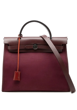 Hermès Pre-Owned 2015 Military Toile and Vache Hunter Herbag Zip 31 satchel - Red