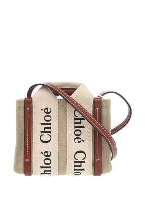 Chloé Pre-Owned 2021-2026 Nano Canvas Woody satchel - Neutrals