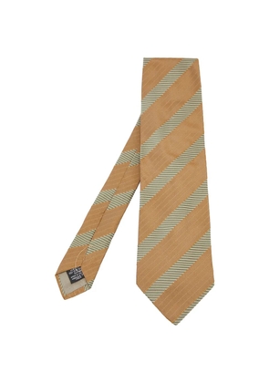 Giorgio Armani Pre-Owned striped jacquard tie - Brown