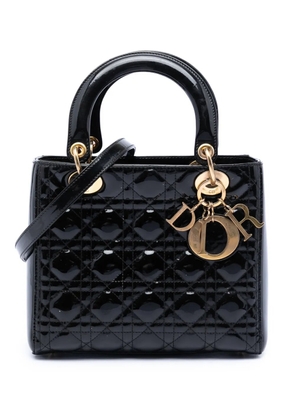 Christian Dior Pre-Owned 2012 Medium Patent Cannage Lady Dior satchel - Black