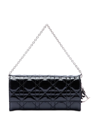 Christian Dior Pre-Owned 2010 Patent Cannage Lady Dior Wallet On Chain handbag - Black