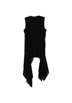 Yohji Yamamoto ruffled zip-up top - Black