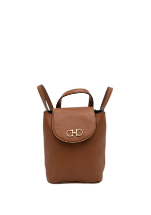 Ferragamo Pre-Owned 2022 Mini Leather Double Gancini backpack - Brown