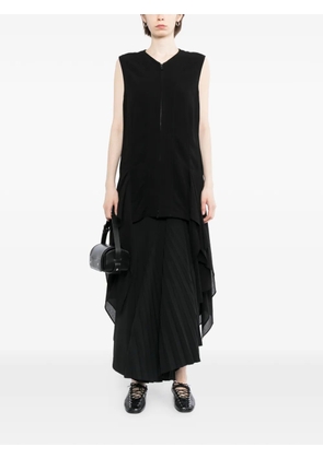 Yohji Yamamoto ruffled zip-up top - Black