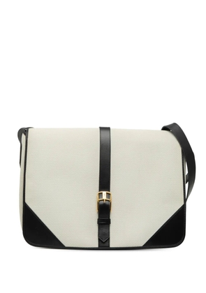 Saint Laurent Pre-Owned 20th Century Leather Trimmed Canvas Messenger Bag crossbody bag - White