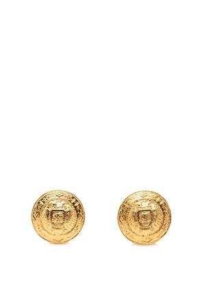 CHANEL Pre-Owned 1970-1980 CC Gold Plated Round Clip On Earrings costume earrings
