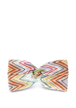 Missoni zigzag-knit twisted headband - White