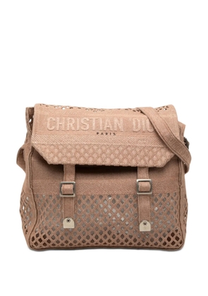 Christian Dior Pre-Owned 2020 Large Embroidered Mesh Canvas Diorcamp Messenger Bag crossbody bag - Brown