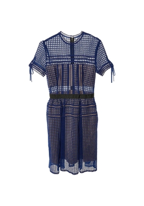 Self-Portrait lace midi dress - Blue