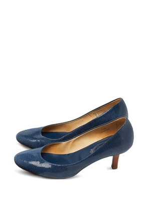 Tod's Vintage lizard-effect leather pumps - Blue