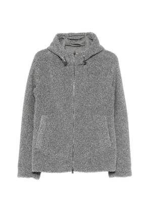 Herno hooded bouclé-effect coat - Grey