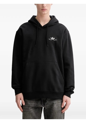 adidas long-sleeve graphic-print hoodie - Black