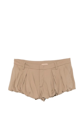 Nº21 pleated bubble-hem shorts - Neutrals