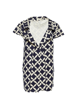 Marni Pre-Owned 2011 houndstooth-print short-sleeve top - Blue