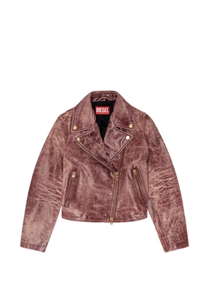 Diesel biker jacket in treated leather - Red