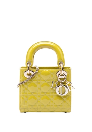 Christian Dior Pre-Owned 2021 Mini Patent Cannage Lady Dior satchel - Yellow