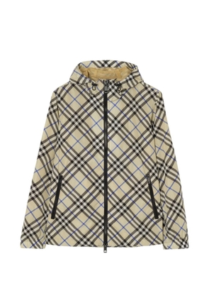 Burberry Check nylon hooded jacket - Neutrals