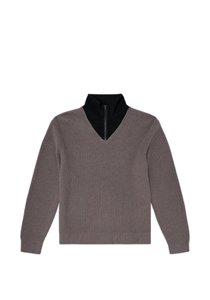 Diesel half-zip sweater with layered neckline - Grey