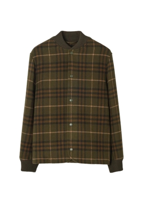 Burberry Check wool-cashmere bomber jacket - Green